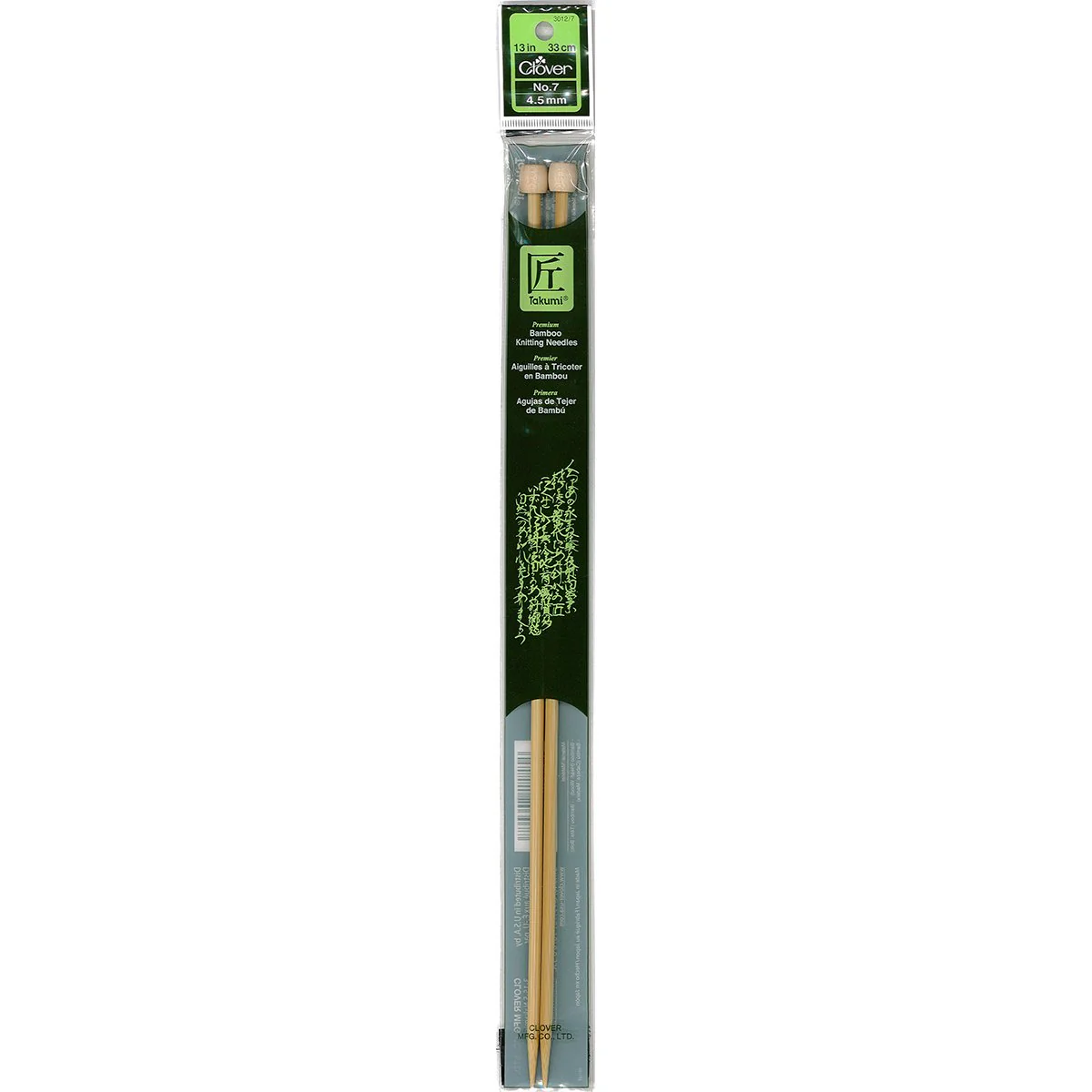 Takumi Bamboo Knitting Needles Single Pointed (13") No. 7