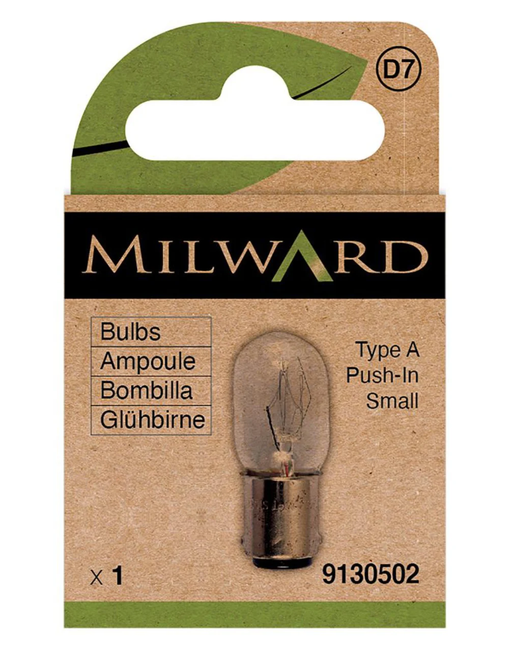 Milward Green Sewing Machine Bulb - Bayonet Type A (Small)