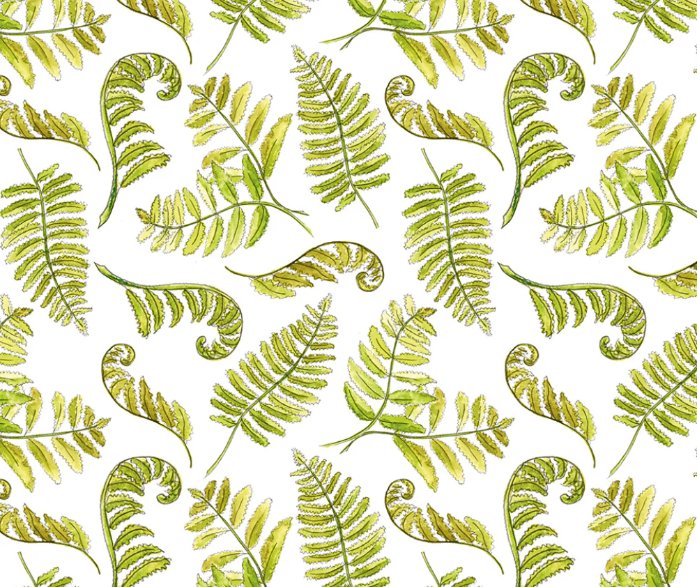 A Country Walk - Ferns White