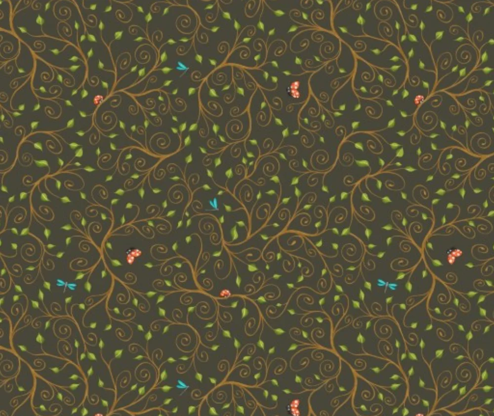 Enchanted Woods - Branches Allover Dark Green