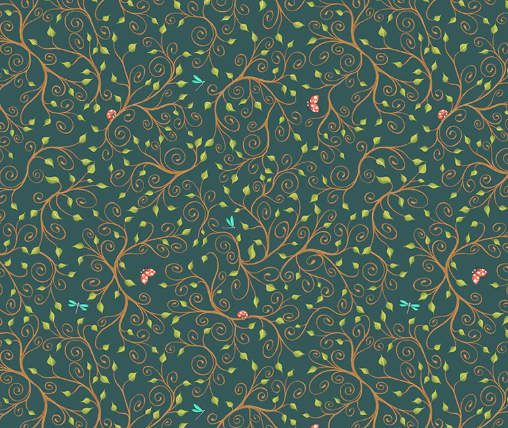 Enchanted Woods Branches Allover Green