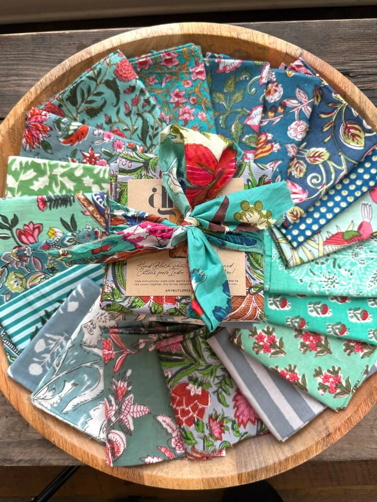 3 piece FAT QUARTER BUNDLE Frosty Themed 100 % cotton fabric