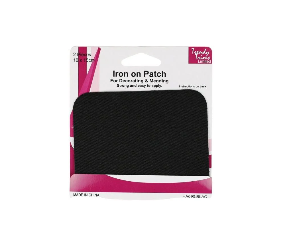 Hemline Iron-on Patch - Black