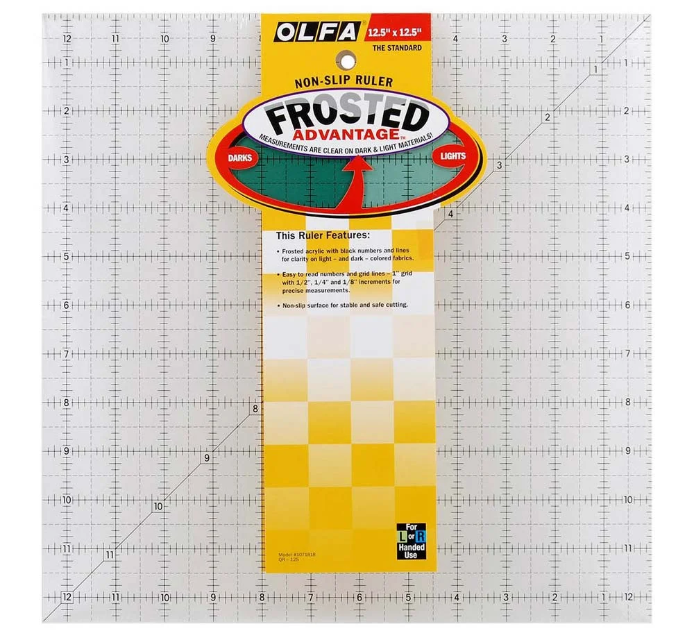 OLFA 12-1/2" Square Frosted Acrylic Quilting Ruler