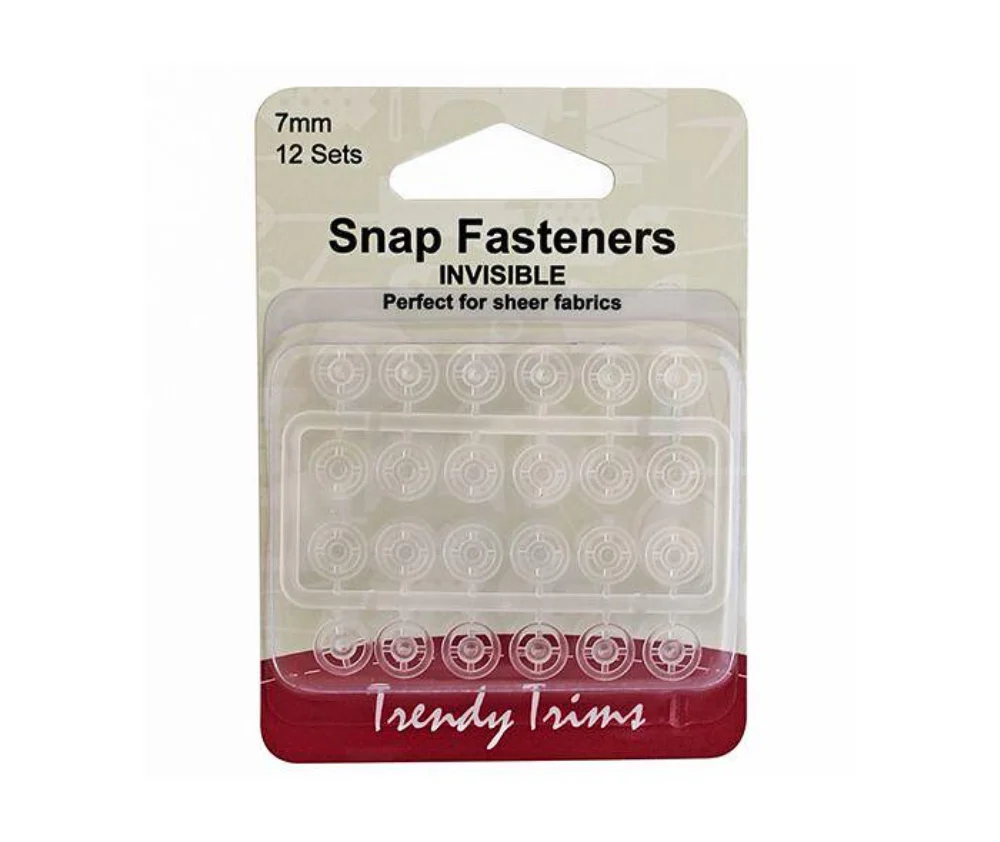 Hemline Plastic Snaps Sew In 7mm – Invisible