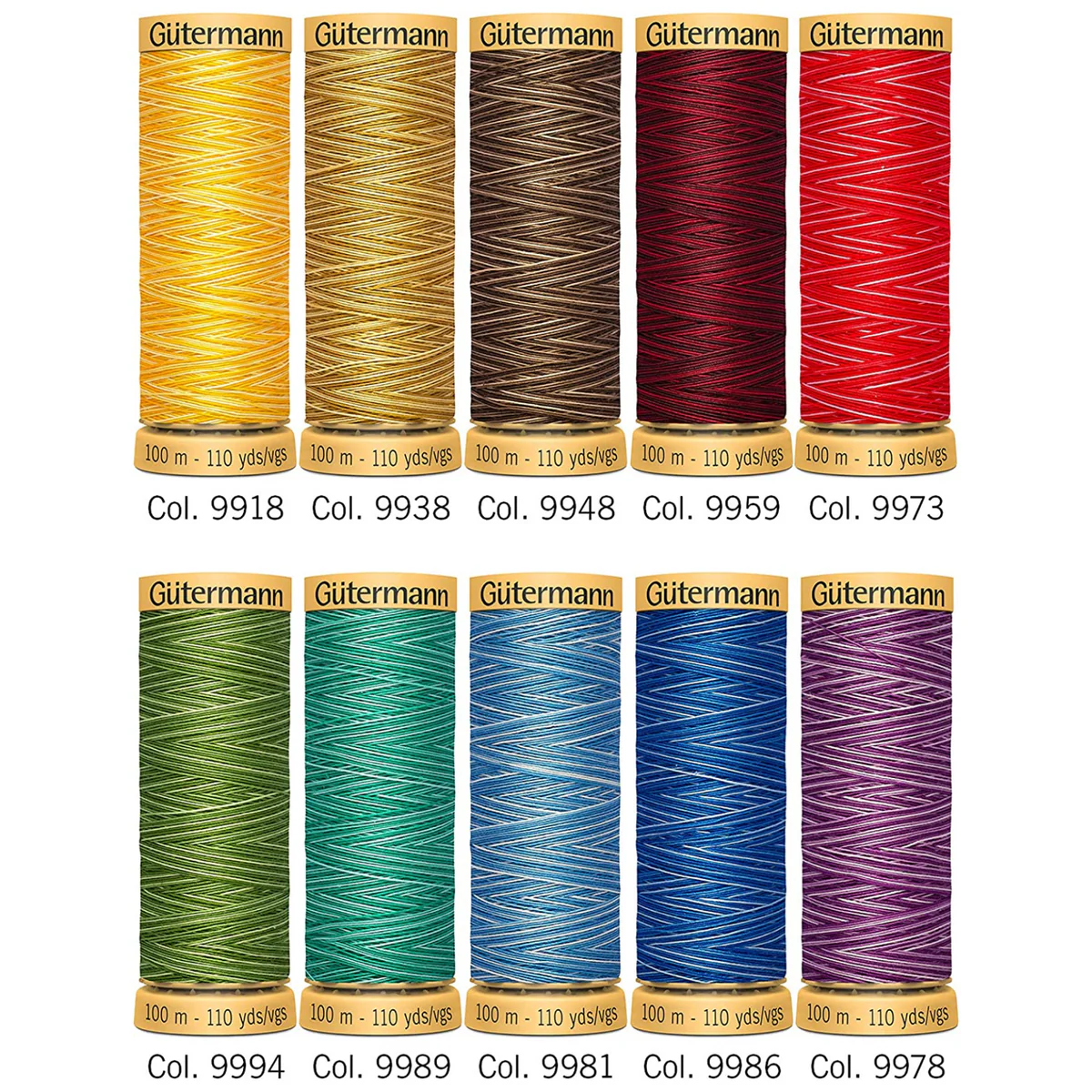 Gütermann Cotton Multicolour 100m Threads - All Colours