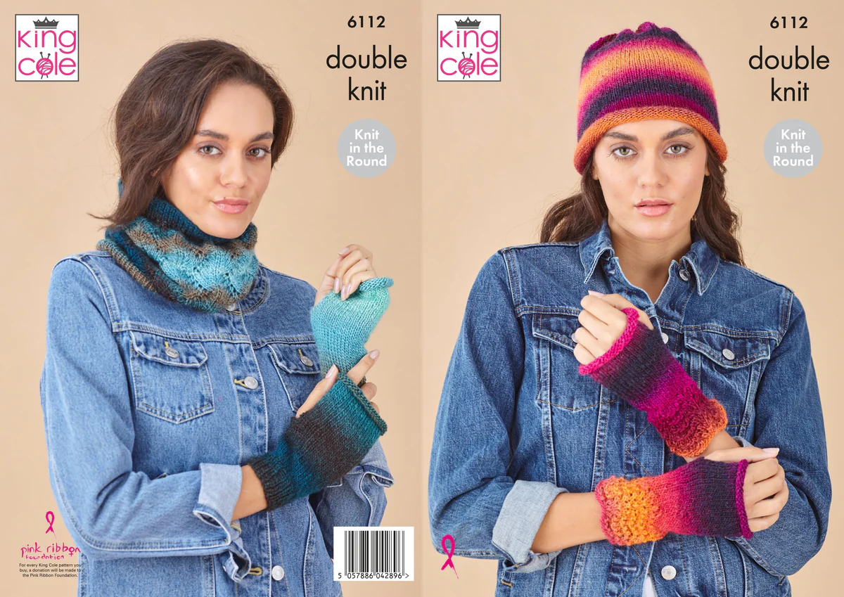 King Cole Knitting Pattern Accessories: Knitted in Riot DK 6112
