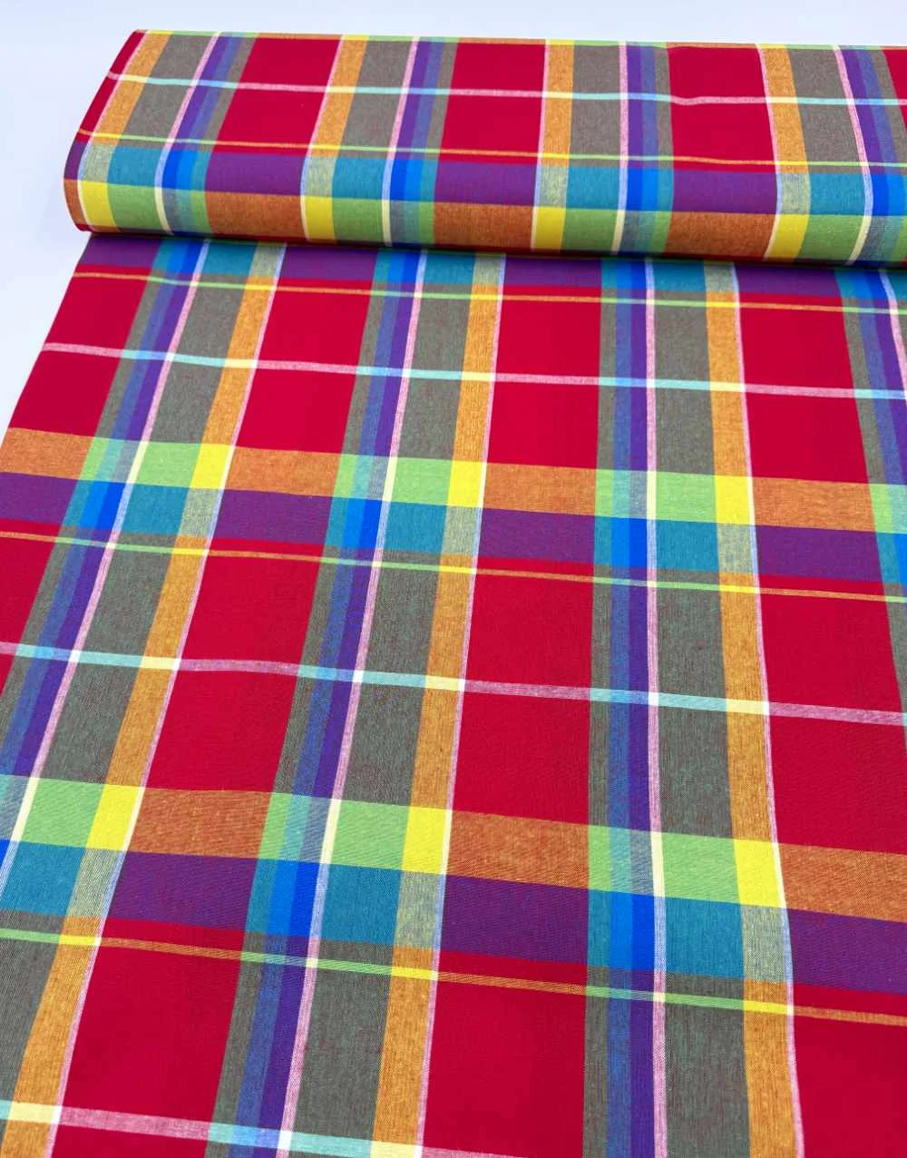 Spice Market Check Madras Cotton Fabric