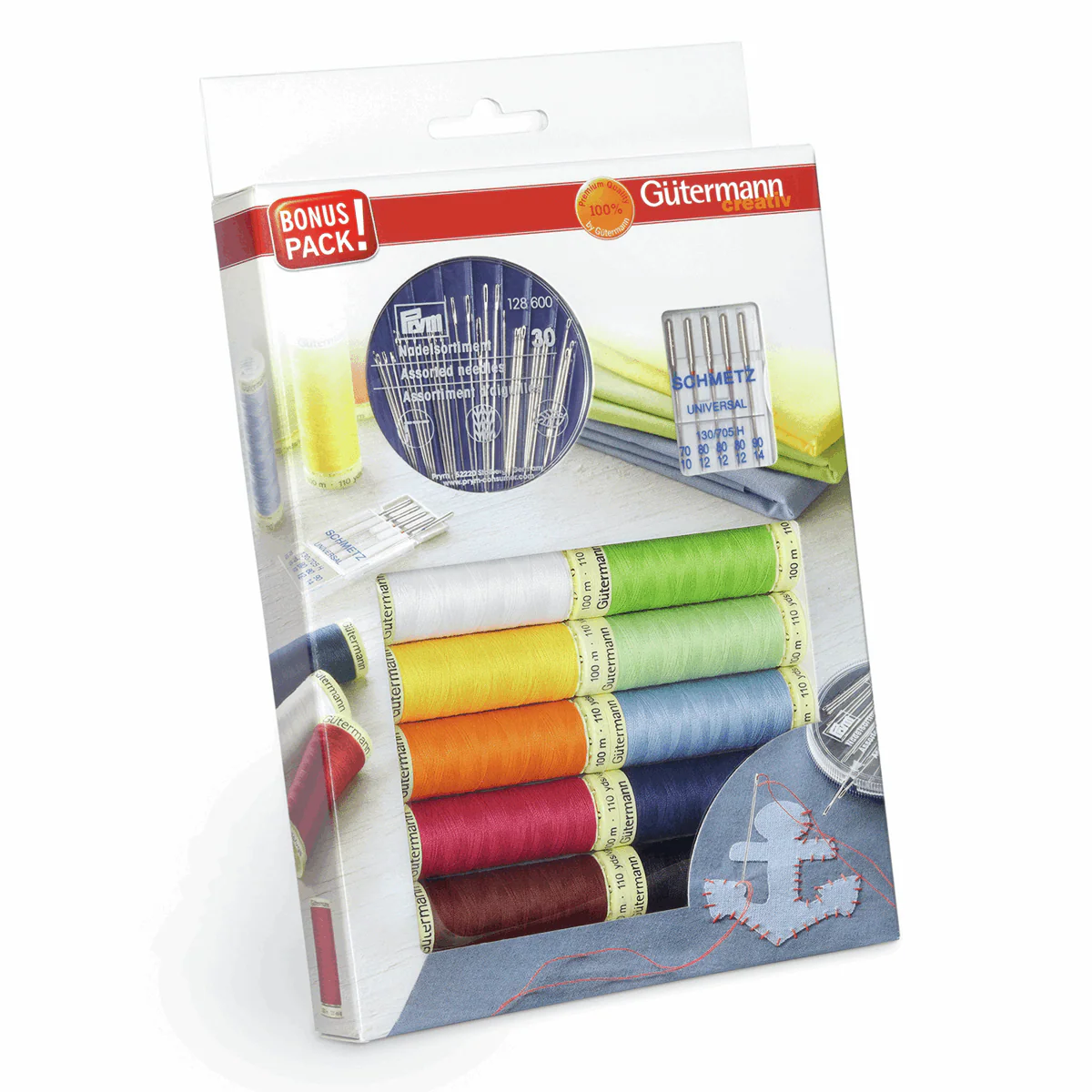 Gutermann Thread Set: Sew-All - 10 x 100m & Sewing Needles - Assorted