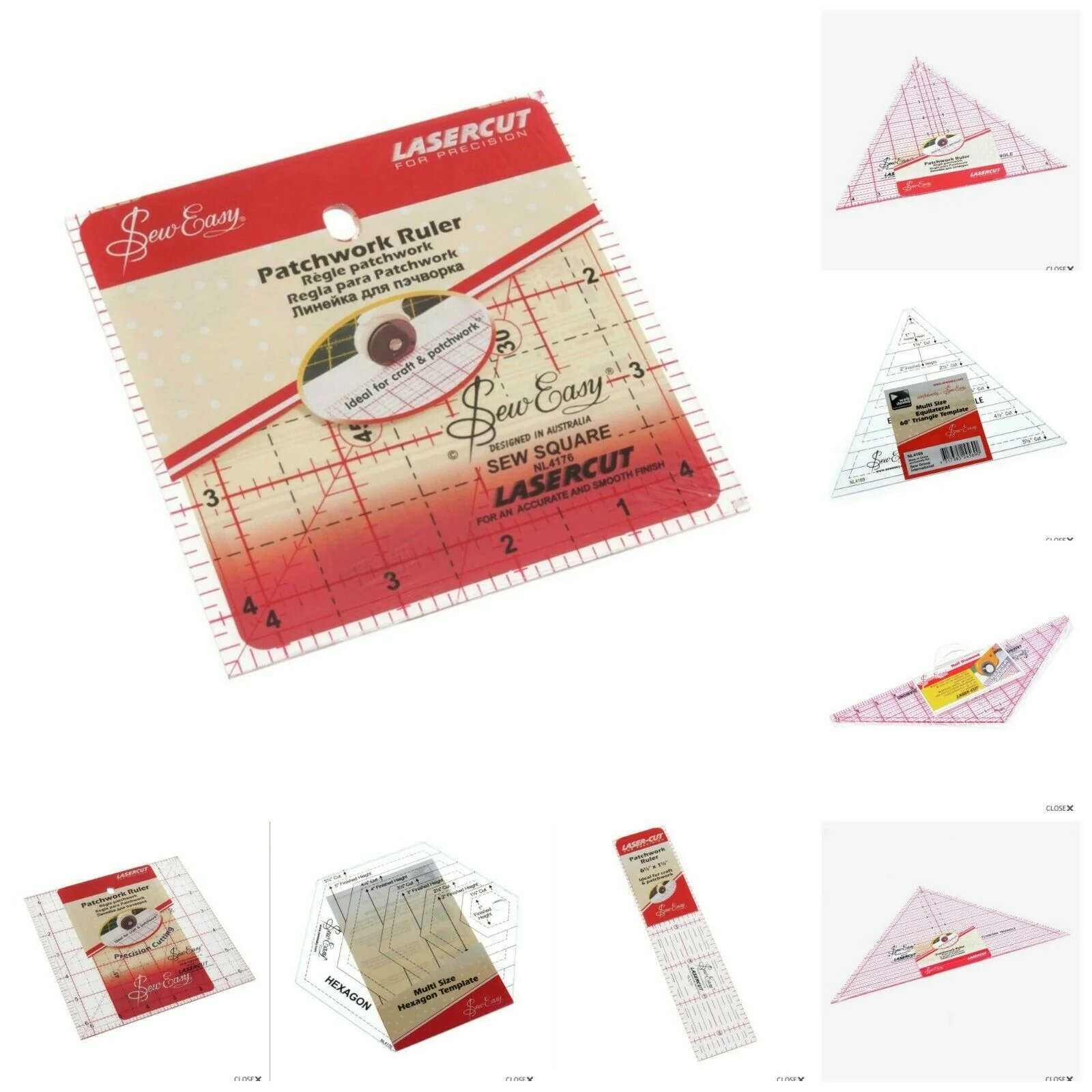 Patchwork Template Rulers by Sew Easy - Choice of Shapes